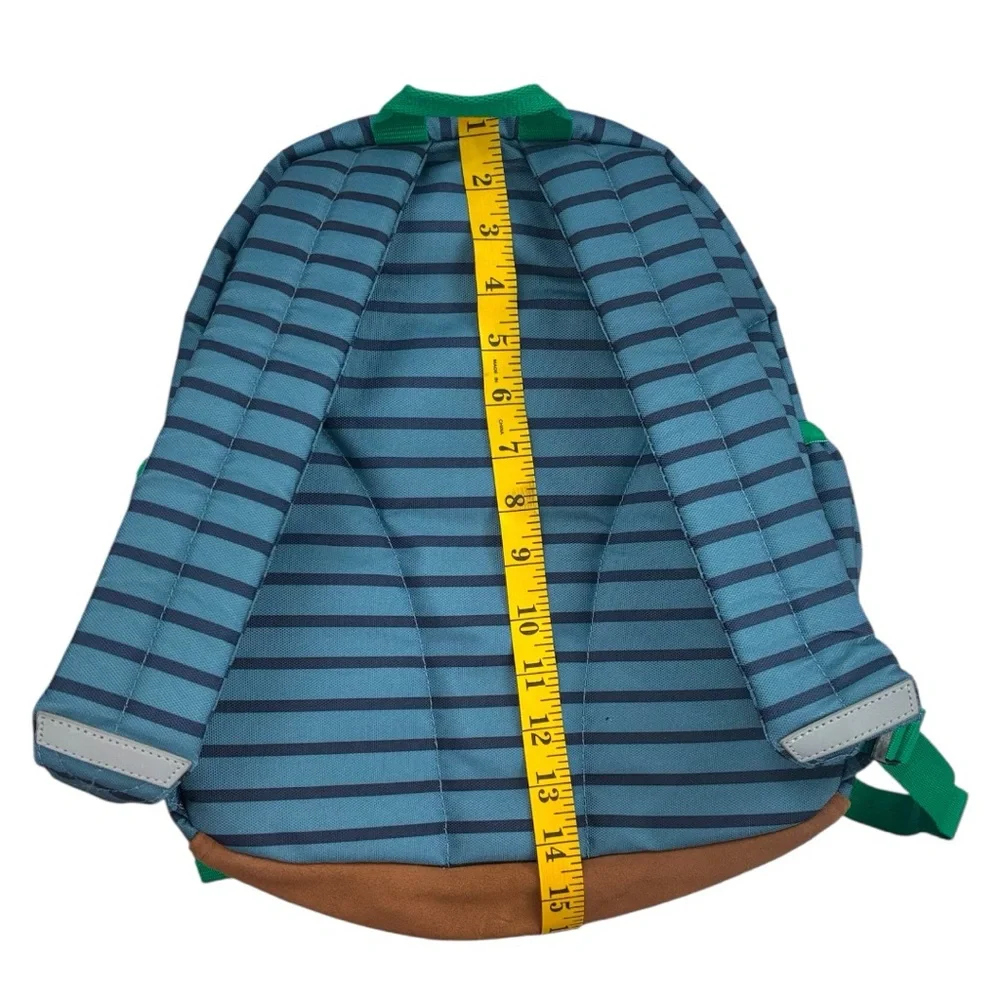 Hanna Andersson Blue Striped Backpack with Fun Patches